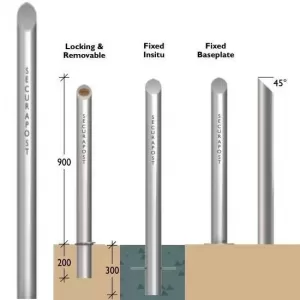 Securapost Regal Stainless Steel 80NB Fixed Bollards