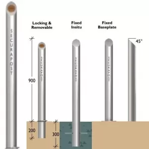 Securapost Regal Stainless Steel 100NB Removable Bollards